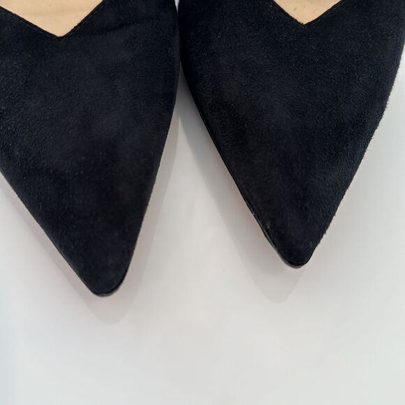 Prada Calzature Donna Black Suede D’Orsay Pointed Toe Heels Pumps Size 37 - Picture 4 of 10